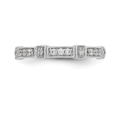 0.20ct. CZ Solid Real 14K White Gold Wedding Band Ring