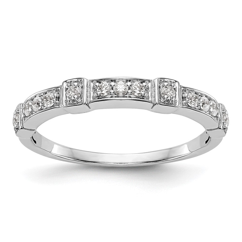 0.20ct. CZ Solid Real 14K White Gold Wedding Band Ring
