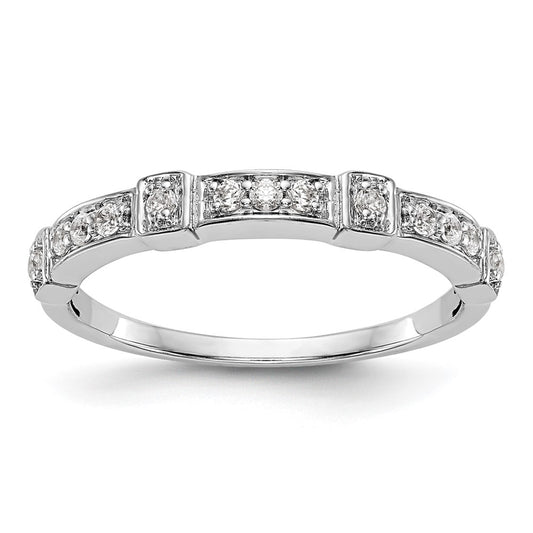 0.20ct. CZ Solid Real 14K White Gold Wedding Band Ring