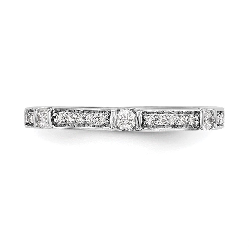 0.20ct. CZ Solid Real 14K White Gold Wedding Band Ring