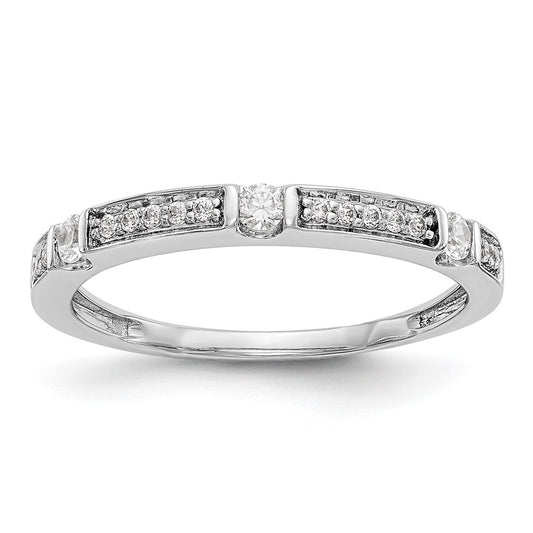 0.20ct. CZ Solid Real 14K White Gold Wedding Band Ring