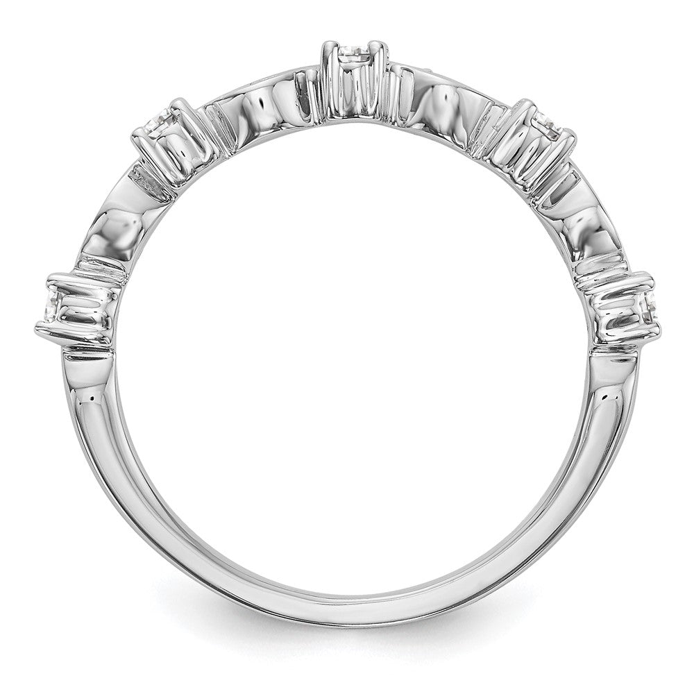 14K White Gold Real Diamond Band