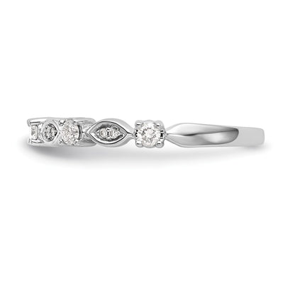 0.25ct. CZ Solid Real 14K White Gold Wedding Band Ring