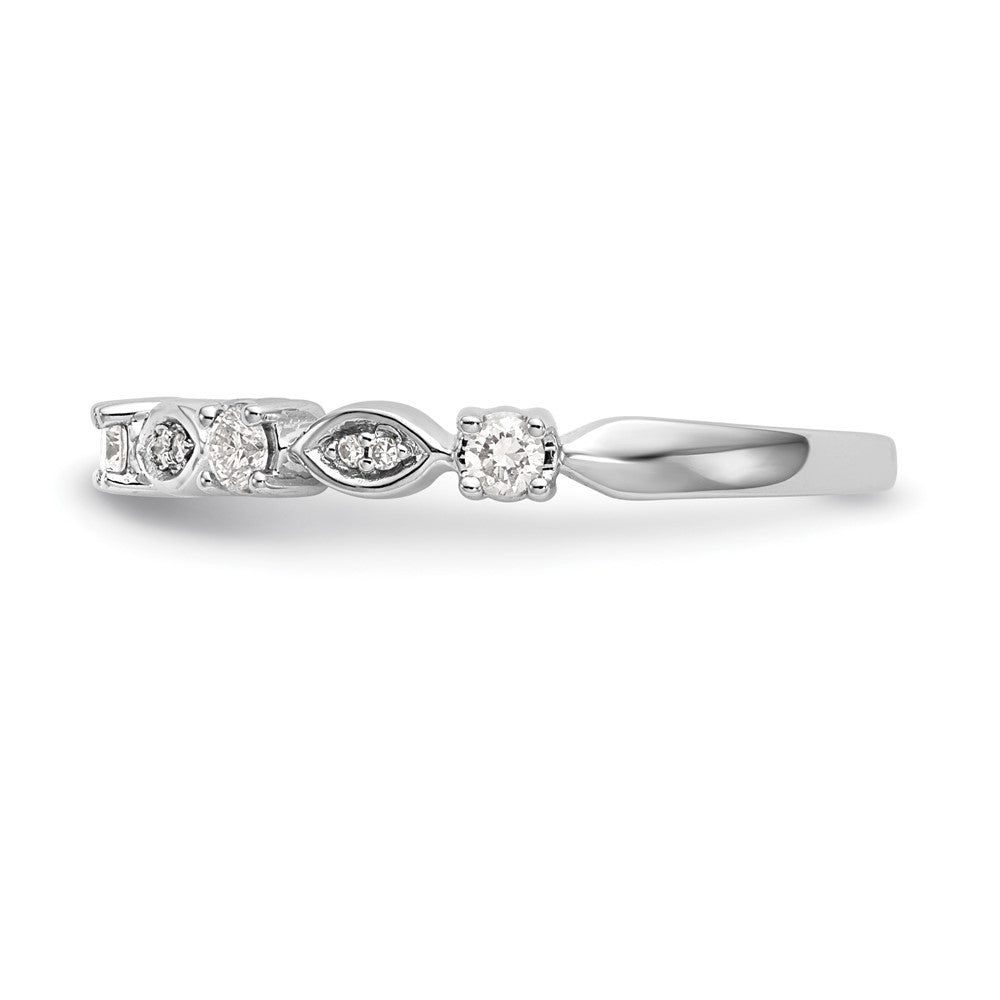 14K White Gold Real Diamond Band