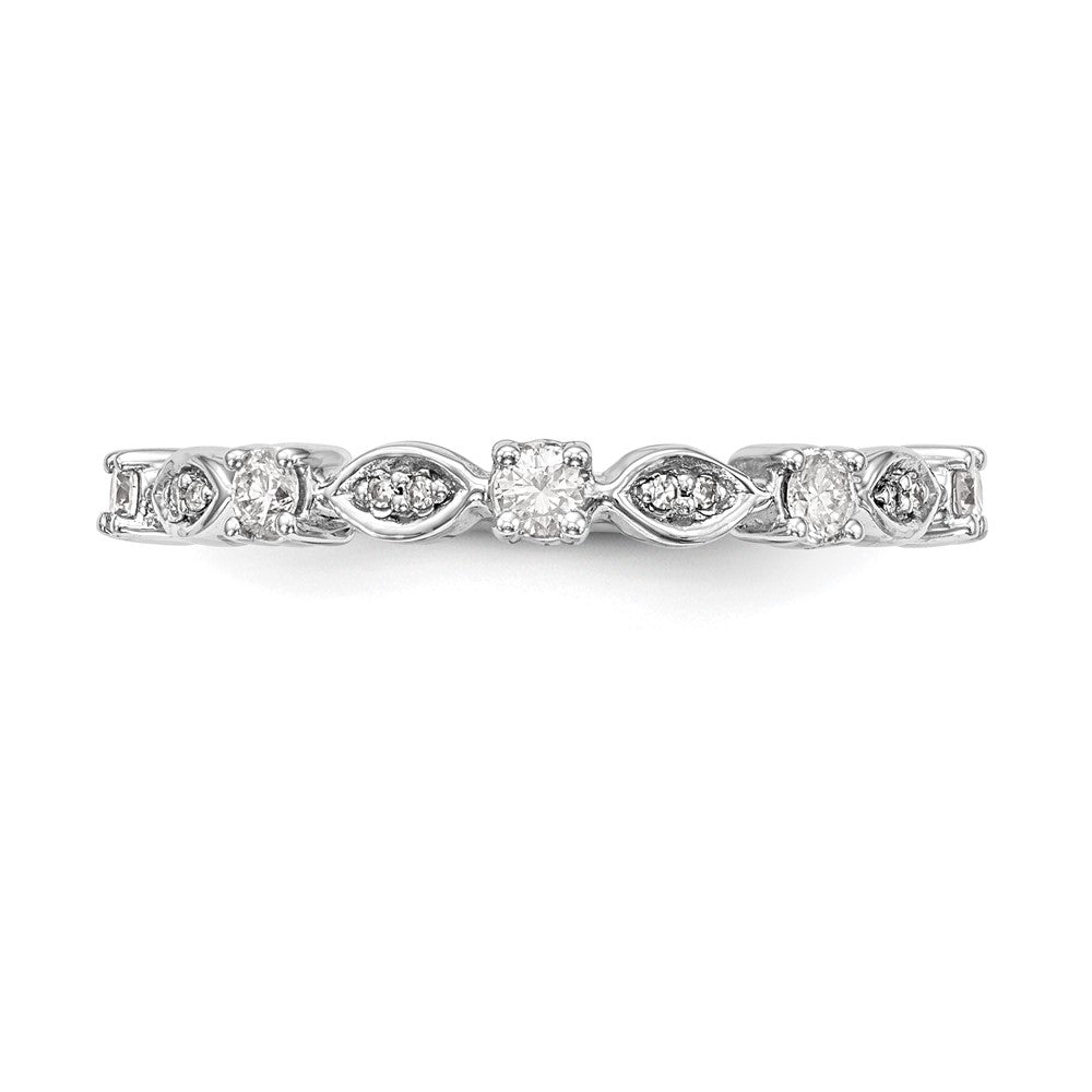 14K White Gold Real Diamond Band