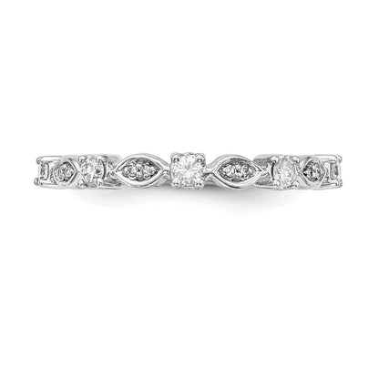 14K White Gold Real Diamond Band
