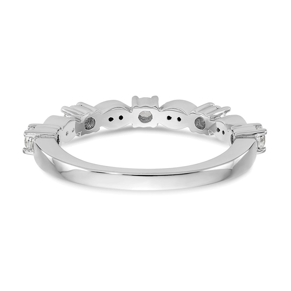 14K White Gold Real Diamond Band