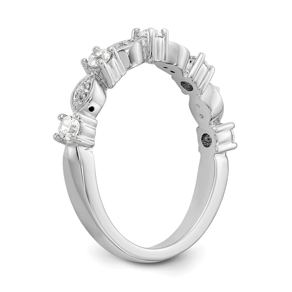 14K White Gold Real Diamond Band