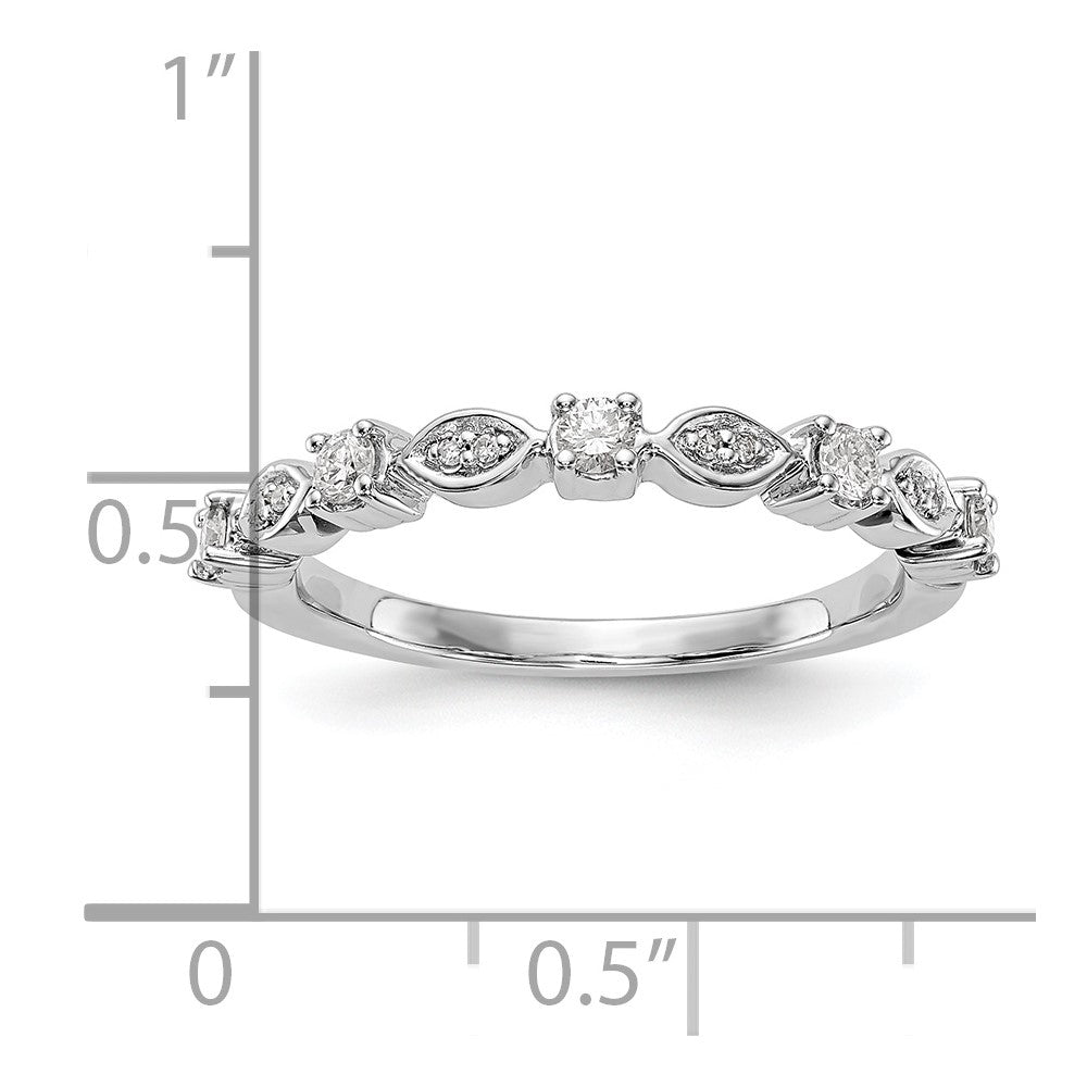14K White Gold Real Diamond Band