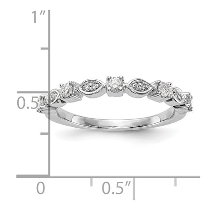 14K White Gold Real Diamond Band