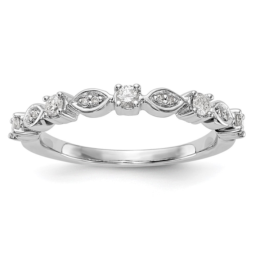 14K White Gold Real Diamond Band