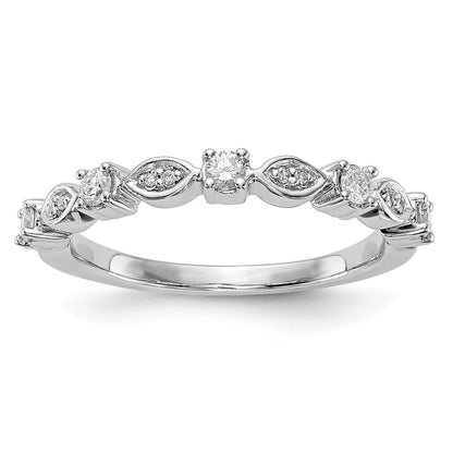 14K White Gold Real Diamond Band