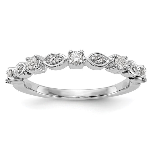 0.25ct. CZ Solid Real 14K White Gold Wedding Band Ring