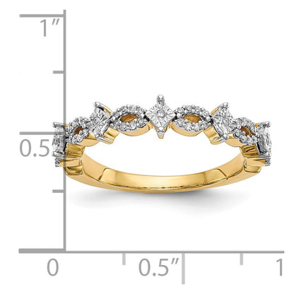 14K Yellow Gold Real Diamond Band