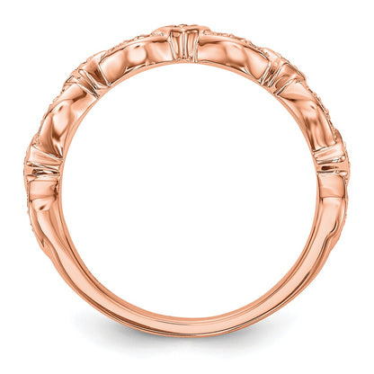 14K Rose Gold Real Diamond Band