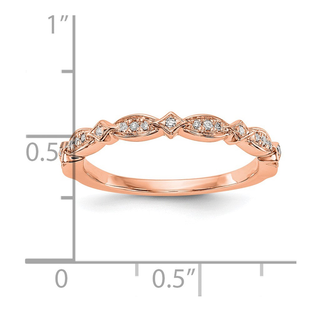 14K Rose Gold Real Diamond Band
