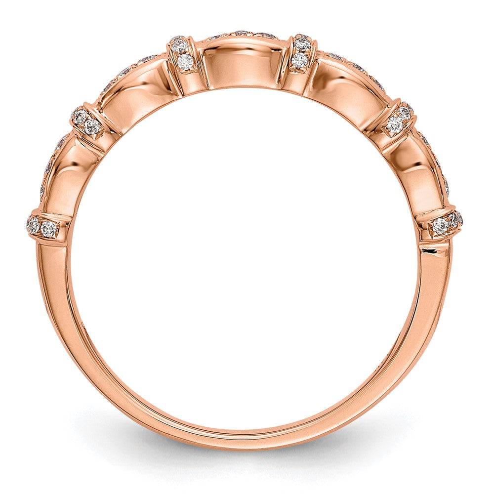 14K Rose Gold Real Diamond Band
