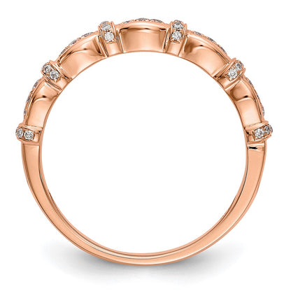 14K Rose Gold Real Diamond Band