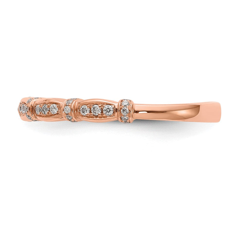 14K Rose Gold Real Diamond Band