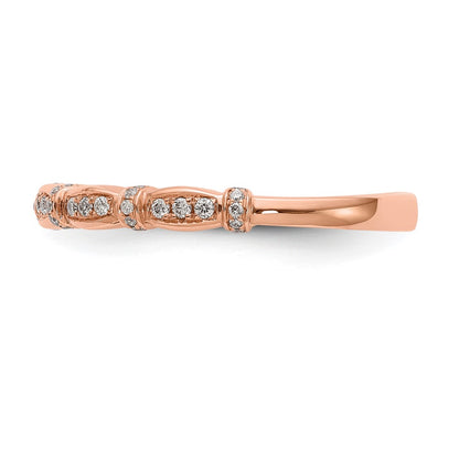 14K Rose Gold Real Diamond Band
