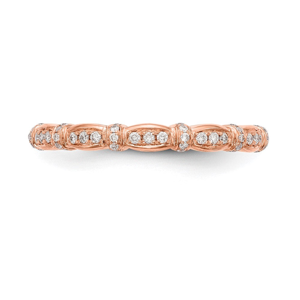 14K Rose Gold Real Diamond Band