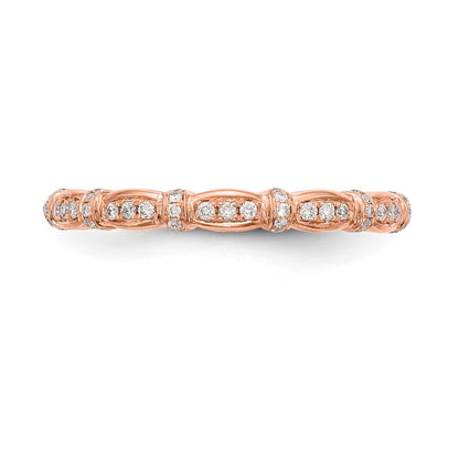 14K Rose Gold Real Diamond Band