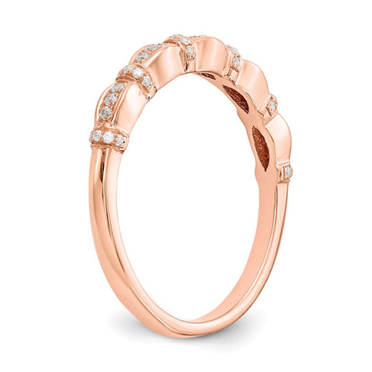 14K Rose Gold Real Diamond Band