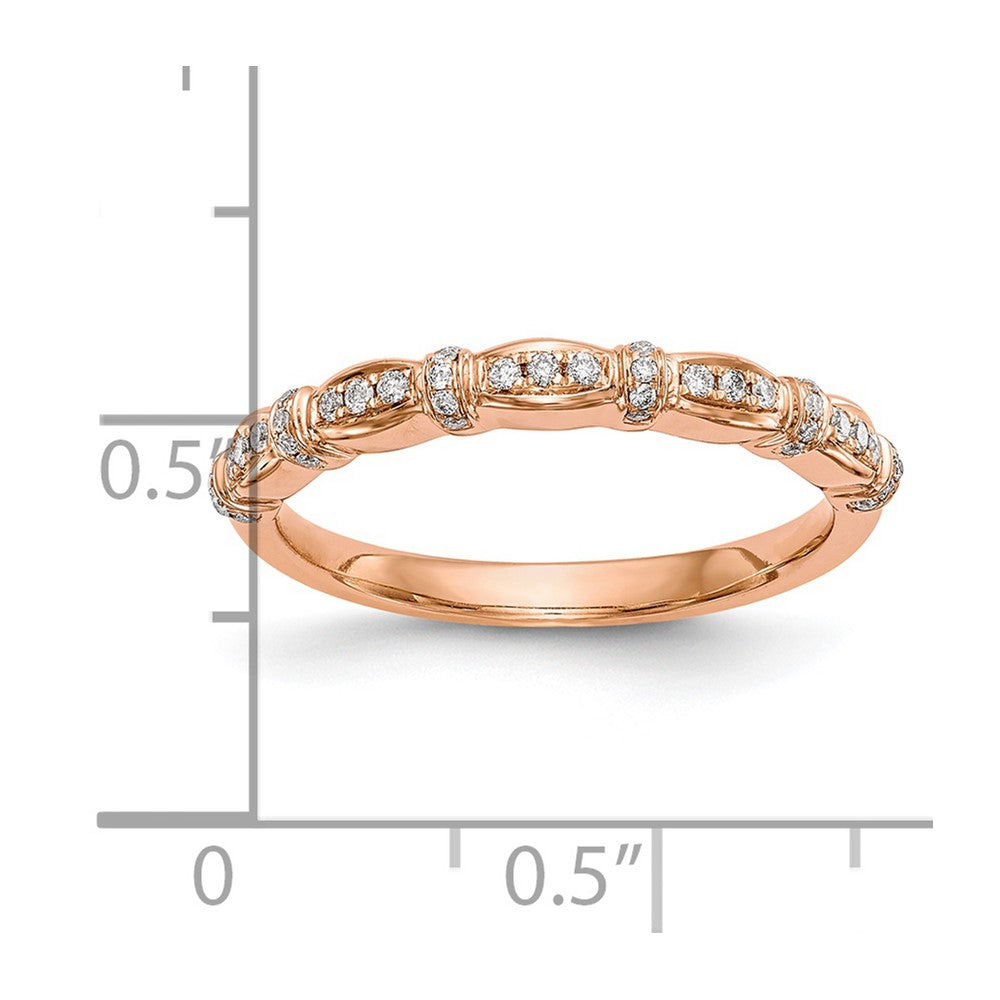 14K Rose Gold Real Diamond Band