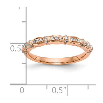 14K Rose Gold Real Diamond Band