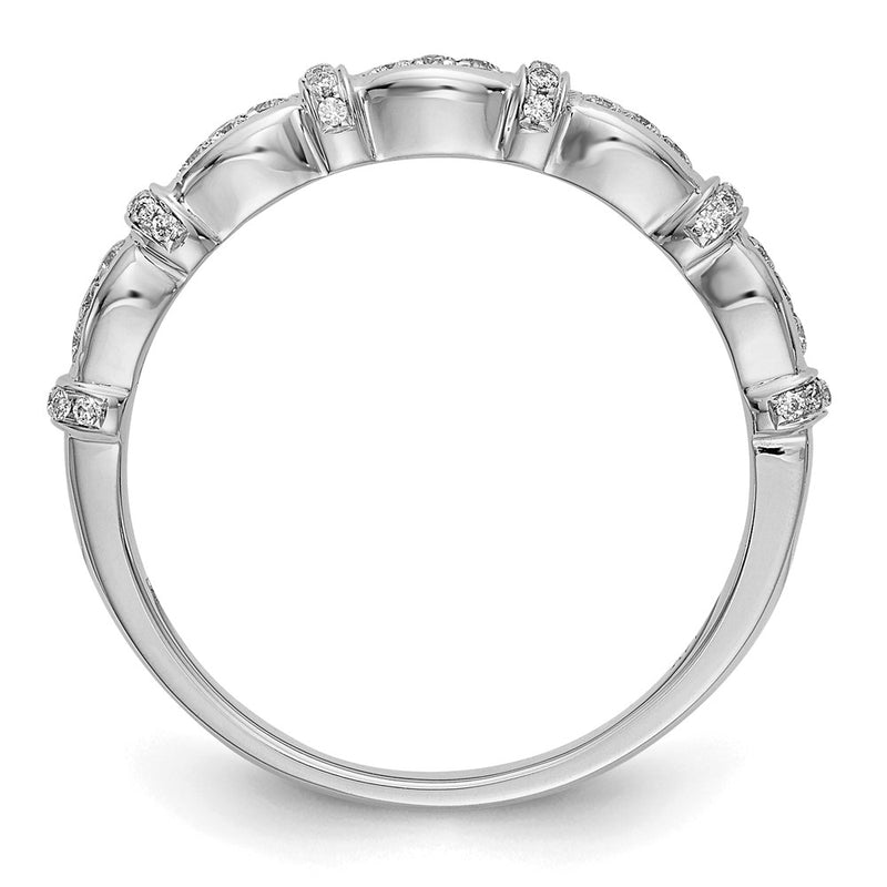 14K White Gold Real Diamond Band
