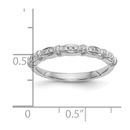 14K White Gold Real Diamond Band