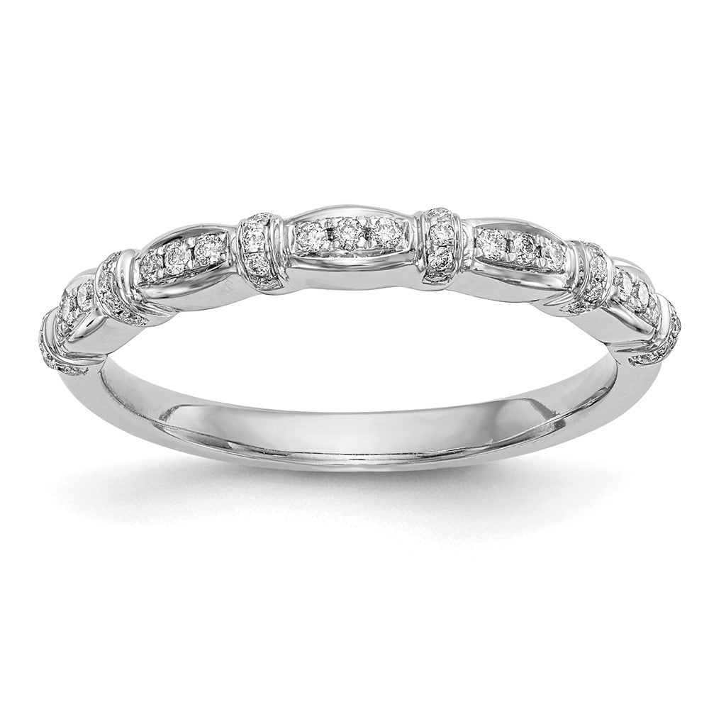 14K White Gold Real Diamond Band