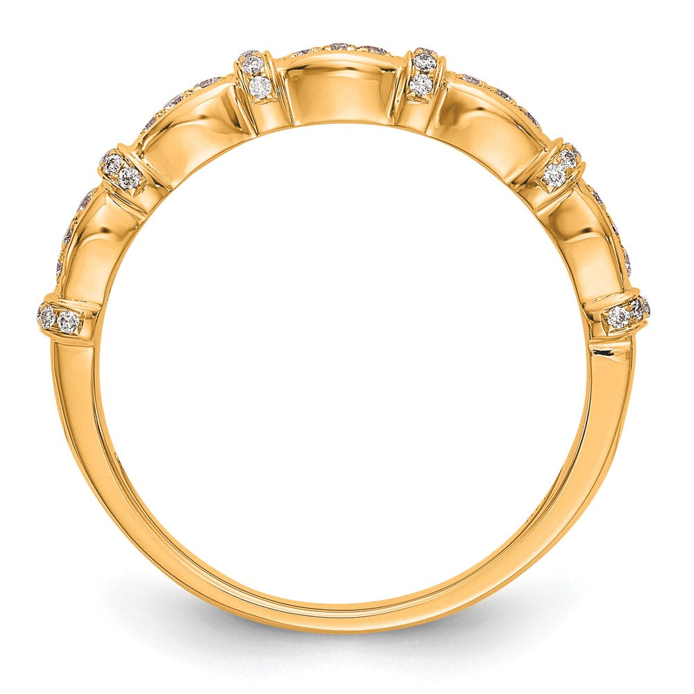 14K Yellow Gold Real Diamond Band