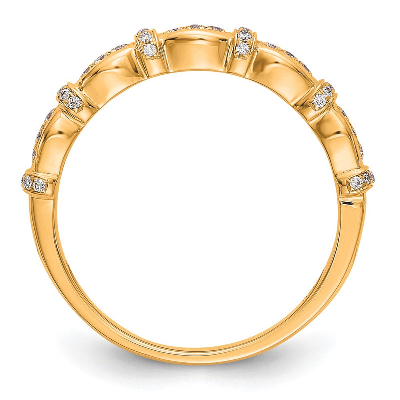 14K Yellow Gold Real Diamond Band