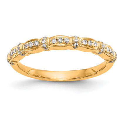 14K Yellow Gold Real Diamond Band