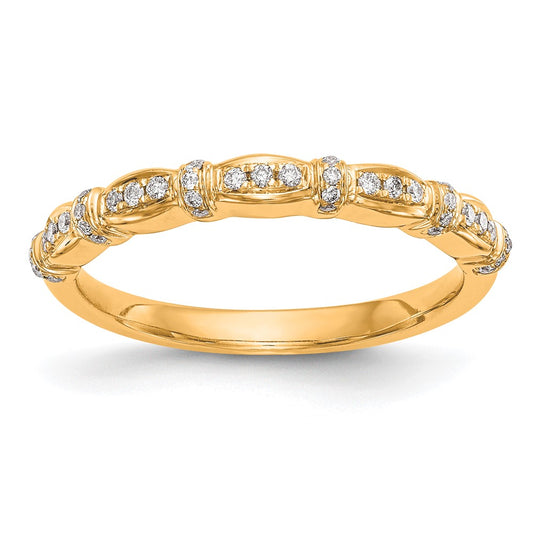 14K Yellow Gold Real Diamond Band