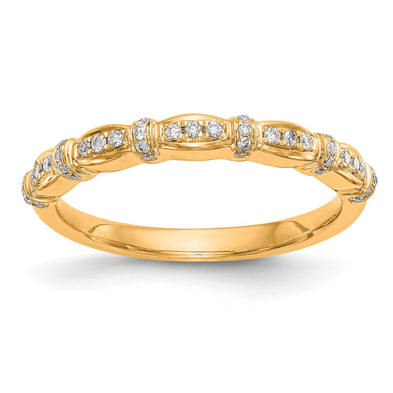 14K Yellow Gold Real Diamond Band