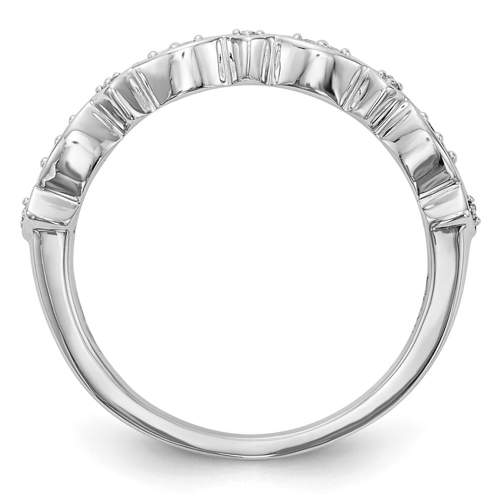 0.05ct. CZ Solid Real 14K White Gold Wedding Band Ring