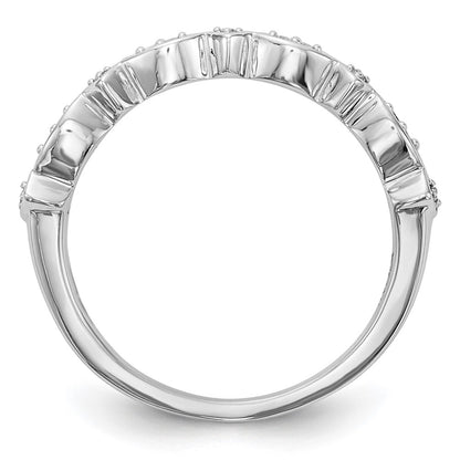 0.05ct. CZ Solid Real 14K White Gold Wedding Band Ring
