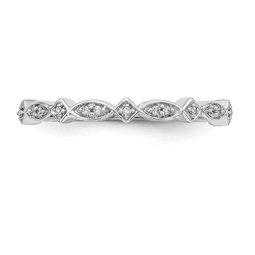 0.05ct. CZ Solid Real 14K White Gold Wedding Band Ring