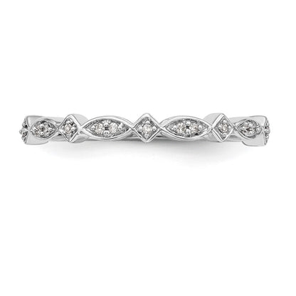 0.05ct. CZ Solid Real 14K White Gold Wedding Band Ring
