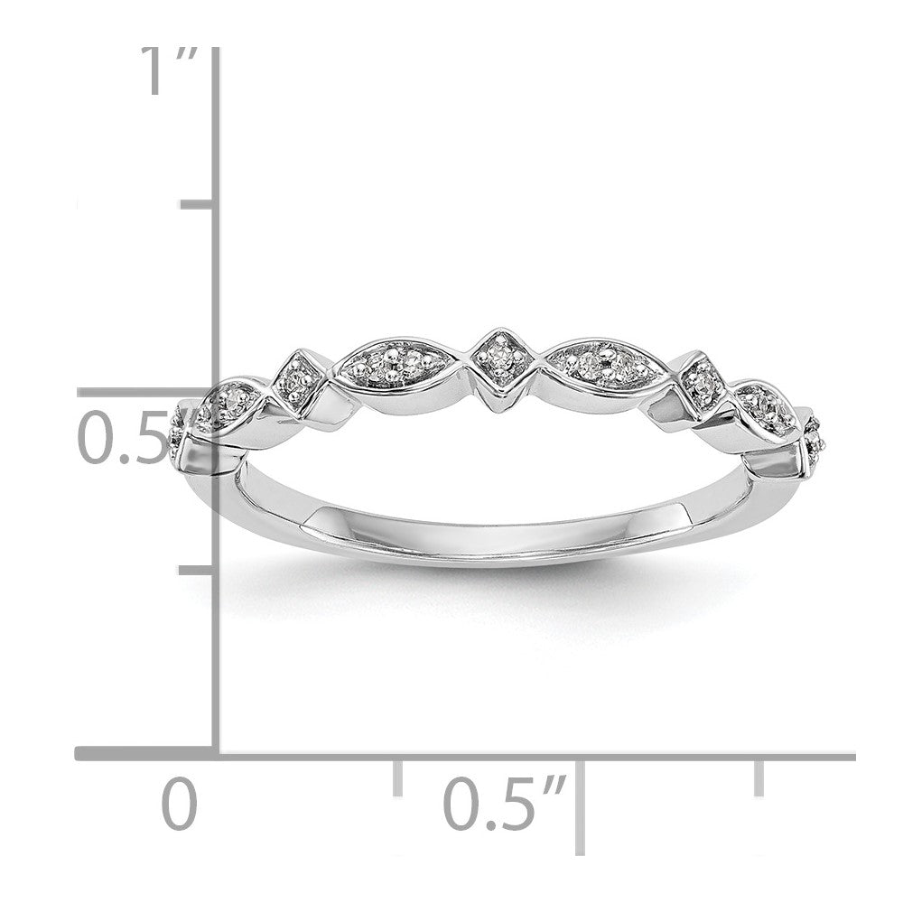 0.05ct. CZ Solid Real 14K White Gold Wedding Band Ring
