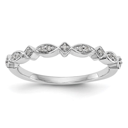 0.05ct. CZ Solid Real 14K White Gold Wedding Band Ring