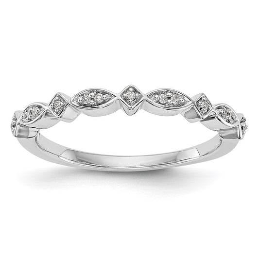 0.05ct. CZ Solid Real 14K White Gold Wedding Band Ring