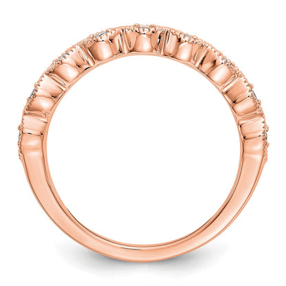 14K Rose Gold Real Diamond Band