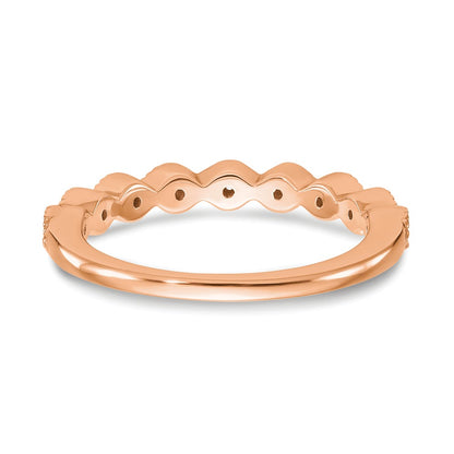 14K Rose Gold Real Diamond Band