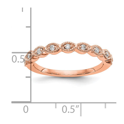 14K Rose Gold Real Diamond Band
