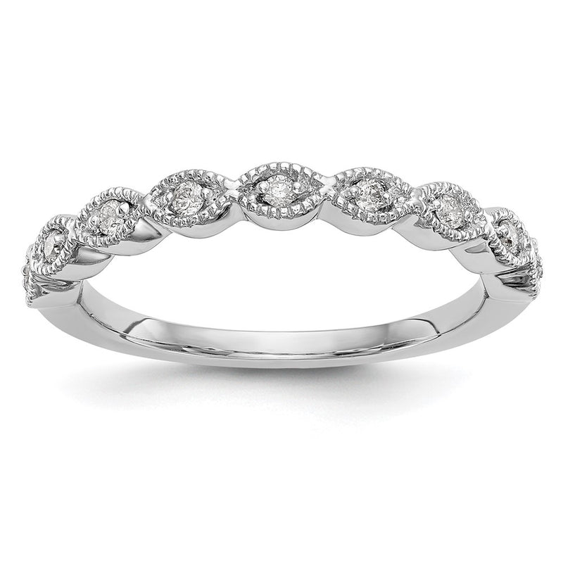 14K White Gold Real Diamond Band
