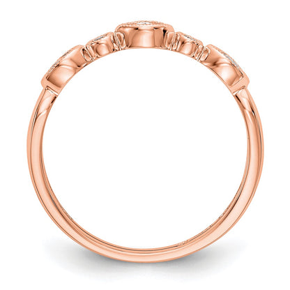 14K Rose Gold Real Diamond Band