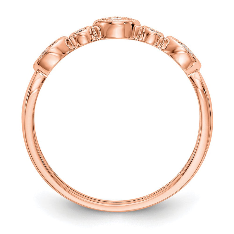 14K Rose Gold Real Diamond Band